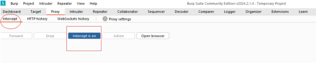 burp suite intercept