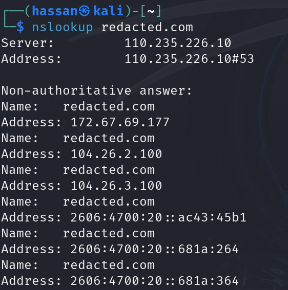 nslookup tool. Ethical hacking series: The Art of Reconnaissance