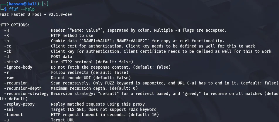ffuf help